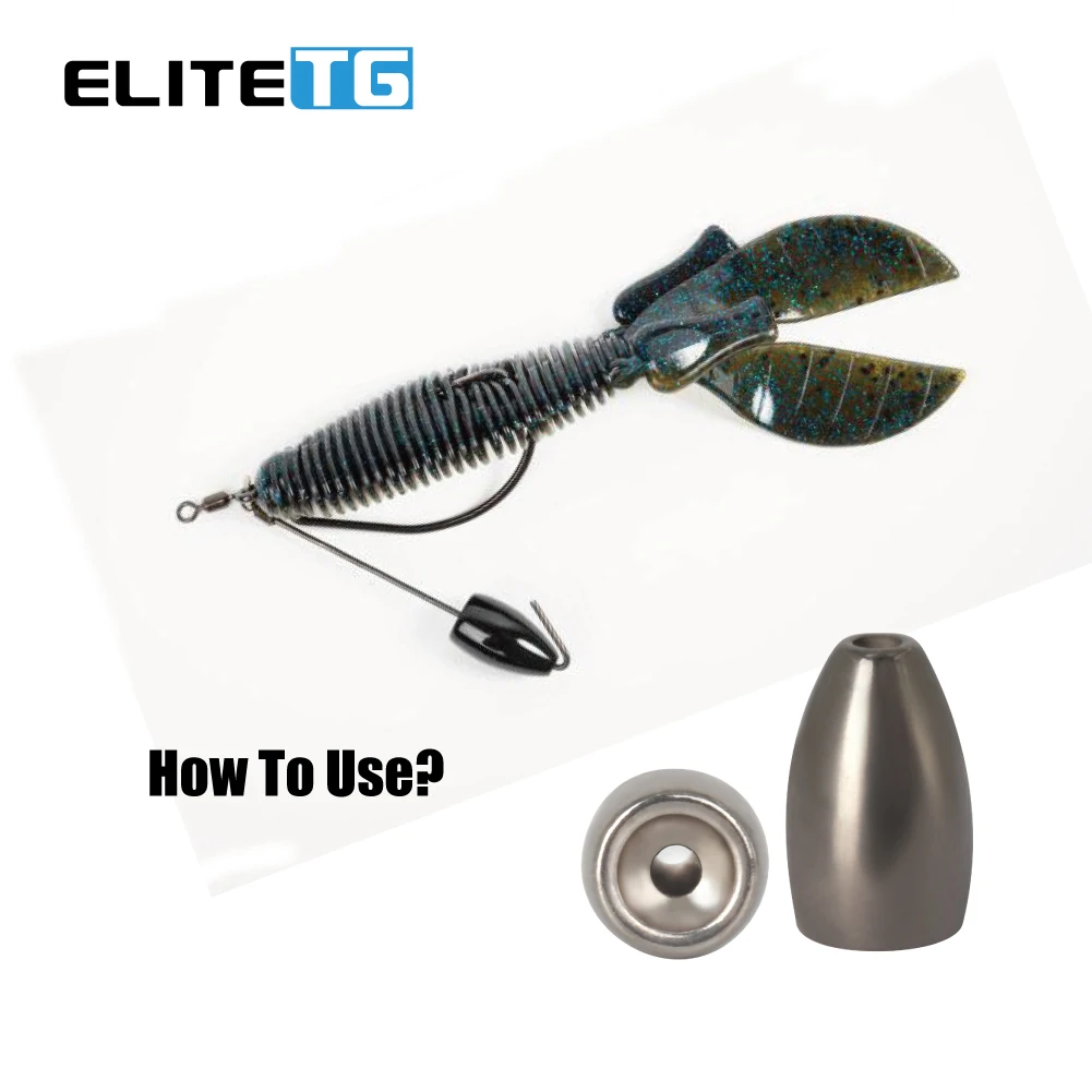 

Elite TG 10PCS Tungsten Flipping Sinker Weight 1.8g-63g Bullet Bass Fishing 1/2Oz-2+1/4Oz Texas Rig Fishing Lure Accessories