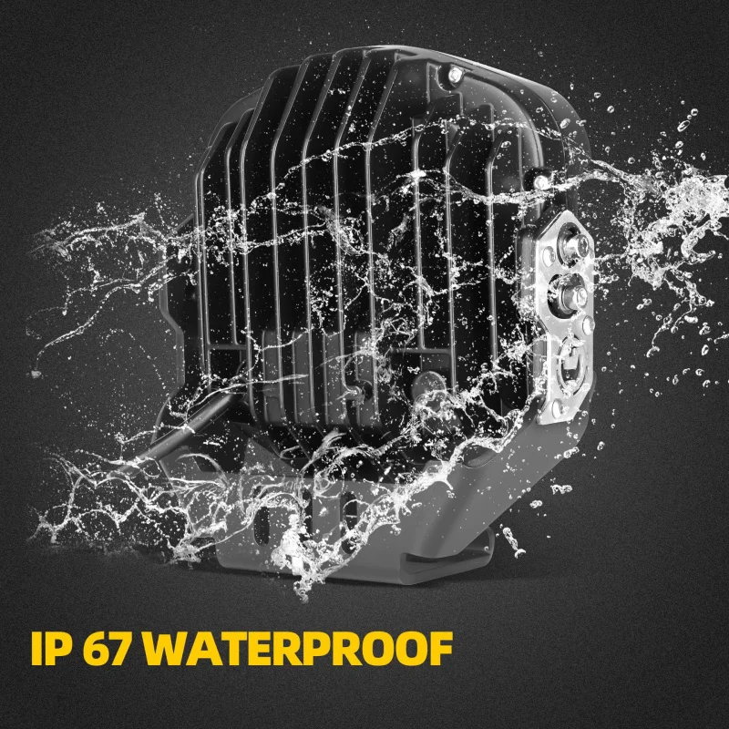 For Wranglers/Pickups/UTVs: 7-Inch Round Off-Road LED Driving Lights, 95W Combo Beam with Side Spotlight Function