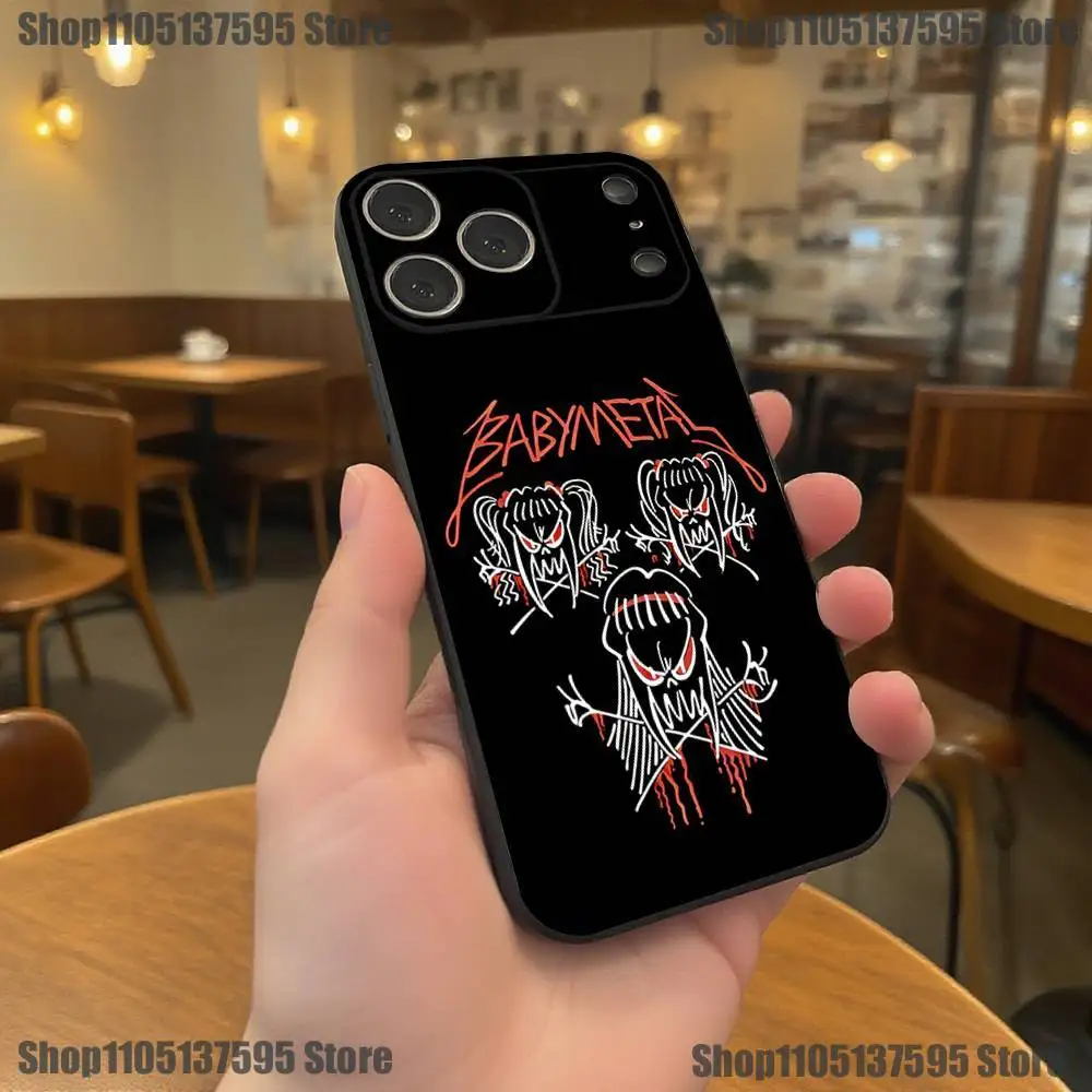 B- BABYMETAL R-Rock Band Capa de telefone para iPhone 17,16,15,14,13,12,11,Pro,XS,Max,XR,Plus,E,SE4,Mini Capa macia preta