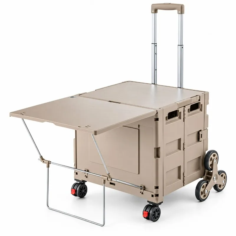 Outdoor Folding Camping Wagon Large Capacity Lightweight Expandable Cart with Frame for Hiking