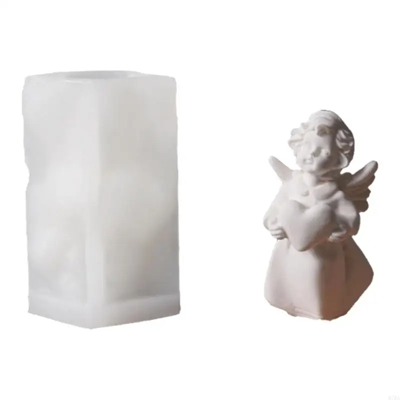 97BA الملاك الجناح سيليكون شمعة قوالب ل شمعة الصابون الشوكولاته الزفاف الديكور مجنح فتاة السيليكون قالب الخبز قوالب