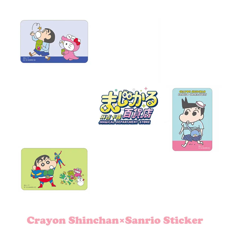 

Crayon Shin chan x Sanrio Sticker Genuine Magical Department Store Lenticular Card 3D Holographic Changing Anime Game Merch Gift