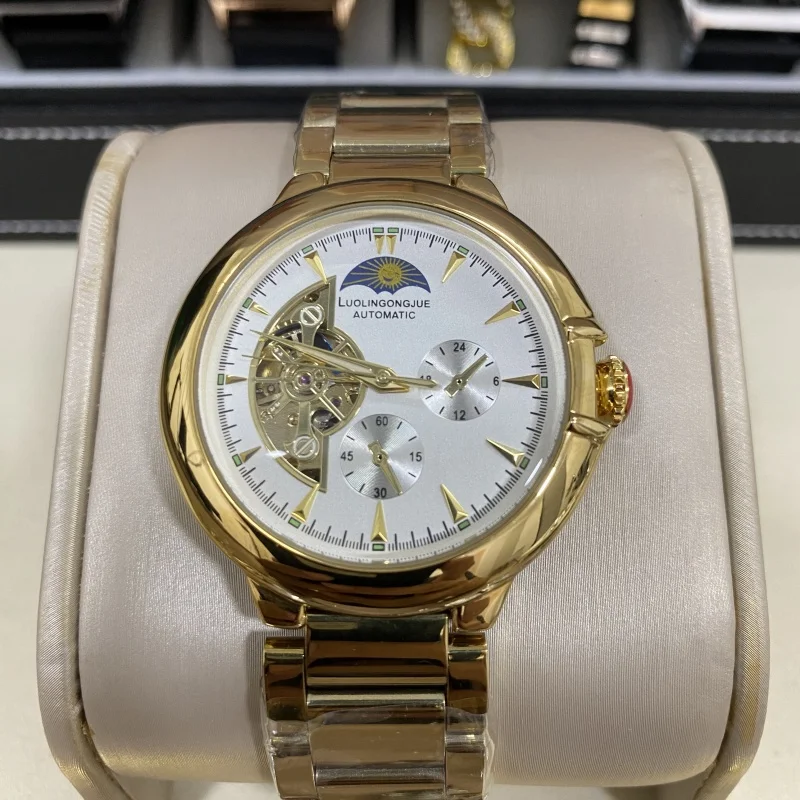 

Luxury Men's Automatic Mechanical Watch, Cool Half Sphere Design, Best Gift, No Battery Needed, Analog Display, Buckle Closure