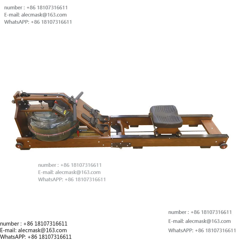

rowing machine wooden household intelligent folding rower aerobic exercise double track water resistance rowing machine