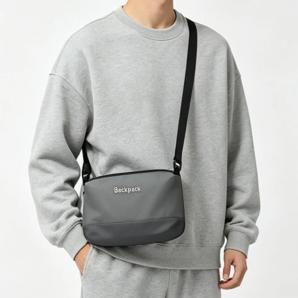 

Unisex Waterproof Oxford Cloth Crossbody Bag Minimalist Letter Print Large Capacity Multi-Pocket Casual Sling Shoulder Bag