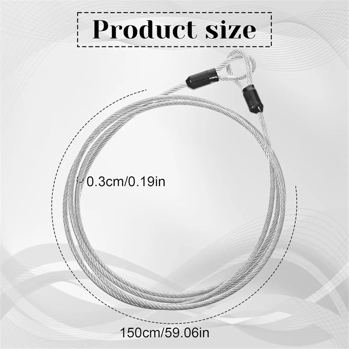 

(AD10) Набор из 20 тросовых замков, стальной защитный тросовый замок длиной 1,5 м (4,9 фута) x 3 мм с двойными петлями для багажа, для U-образных замков, навесных замков и использования на улице