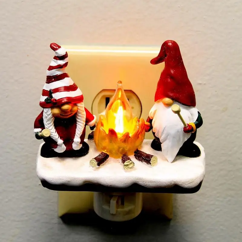 christmas Decoration 2024 New gnome Bonfire Night Light Funny Cute cartoon pattern Design Lamp Home Decor