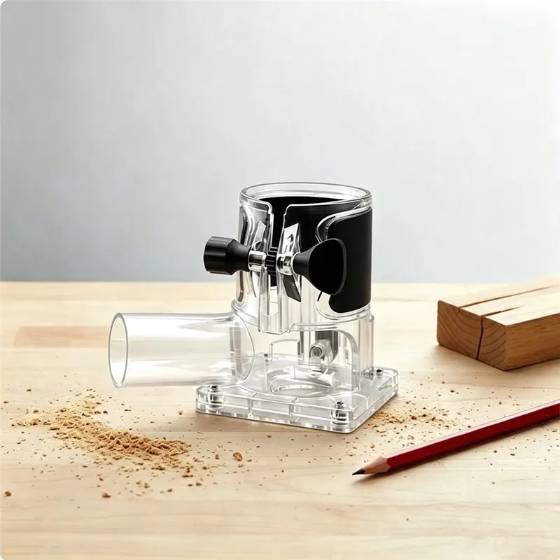 AAAN-Router Dust Collection Base Versatile Compatibility Transparent Trimmer Base Wear-Resistant Wood Router Dust Cover