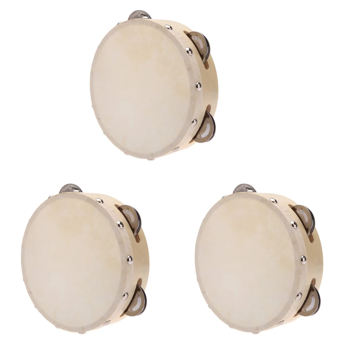 A99I-3Pcs 6In باليد الدف طبل جرس المعادن الأناشيد قرع الموسيقية لألعاب KTV حفلة الاطفال