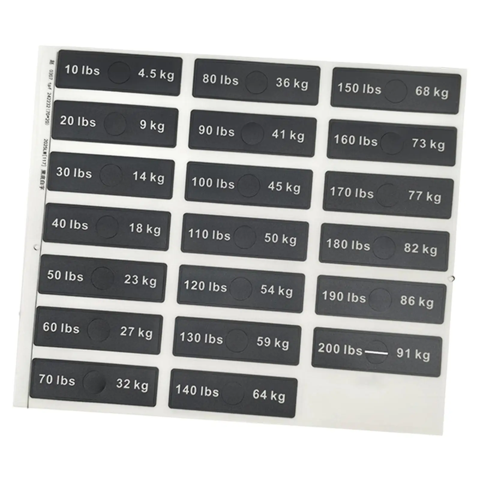 Fitness Equipment Accessory Weight Stack Labels Wear Resistant Number Identification Stickers for Gym Machines