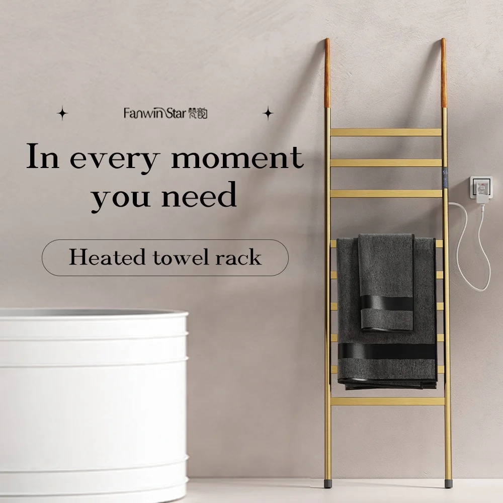 Fanwin bathroom towel holder rack wall mounted electric warm heated towel rack