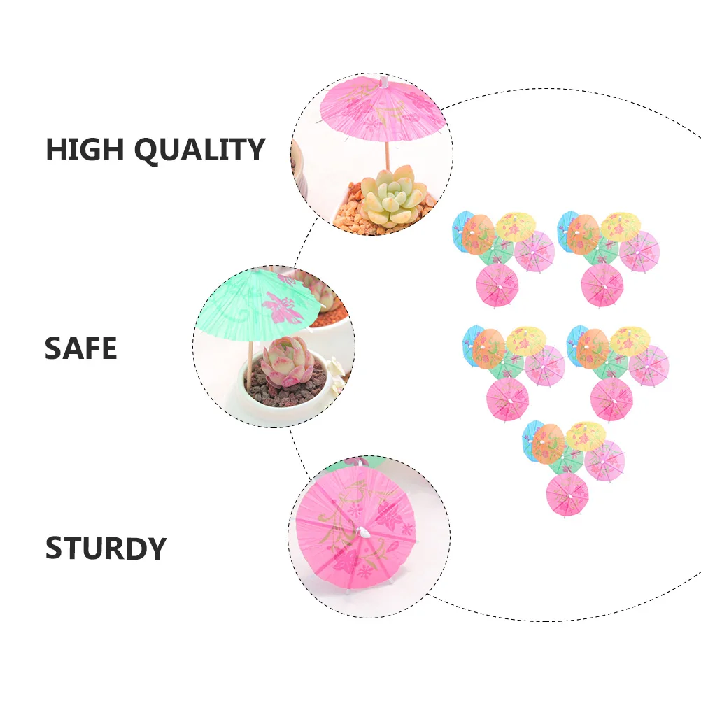 

30pcs Mini Umbrella Picks For Cocktail Decor Micro Landscape Props Paper Bonsai Adornment Unique Drink Topper Plants Decor