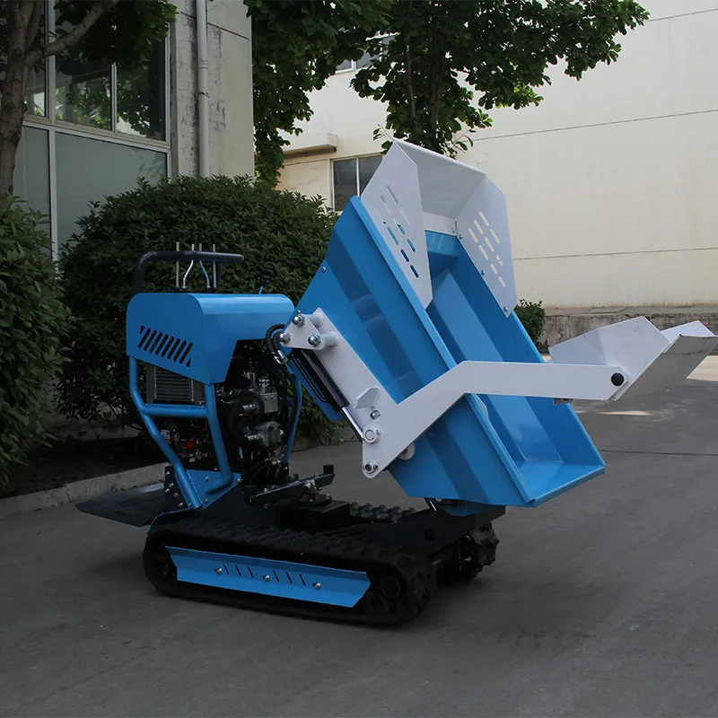 شاحنة قلابة صغيرة للبيع بالجملة مجنزرة هيدروليكية صغيرة شاحنة قلابة للبيع رخيصة الثمن ملموسة صغيرة 500 كجم محمل أمامي #6