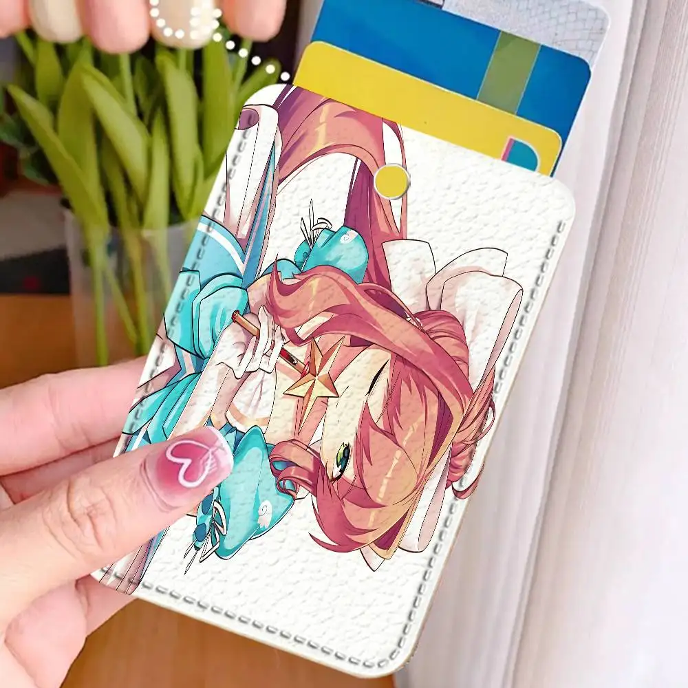 Cute Girl M-Monika Custom Access Card Case Leather Card Holder Transportation Card Case Gifts
