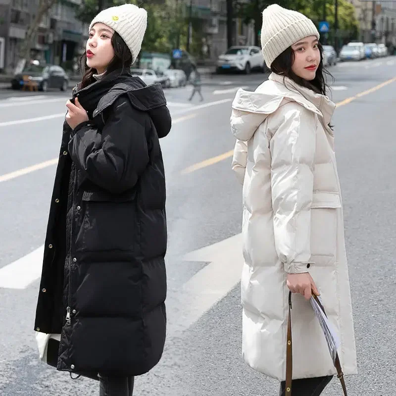 

2023 Winter Thick Warm Parkas Padded Jacket For Women Parkas Clothes Casual Hooded Long Jackets Coat Female Down Cotton Outwear