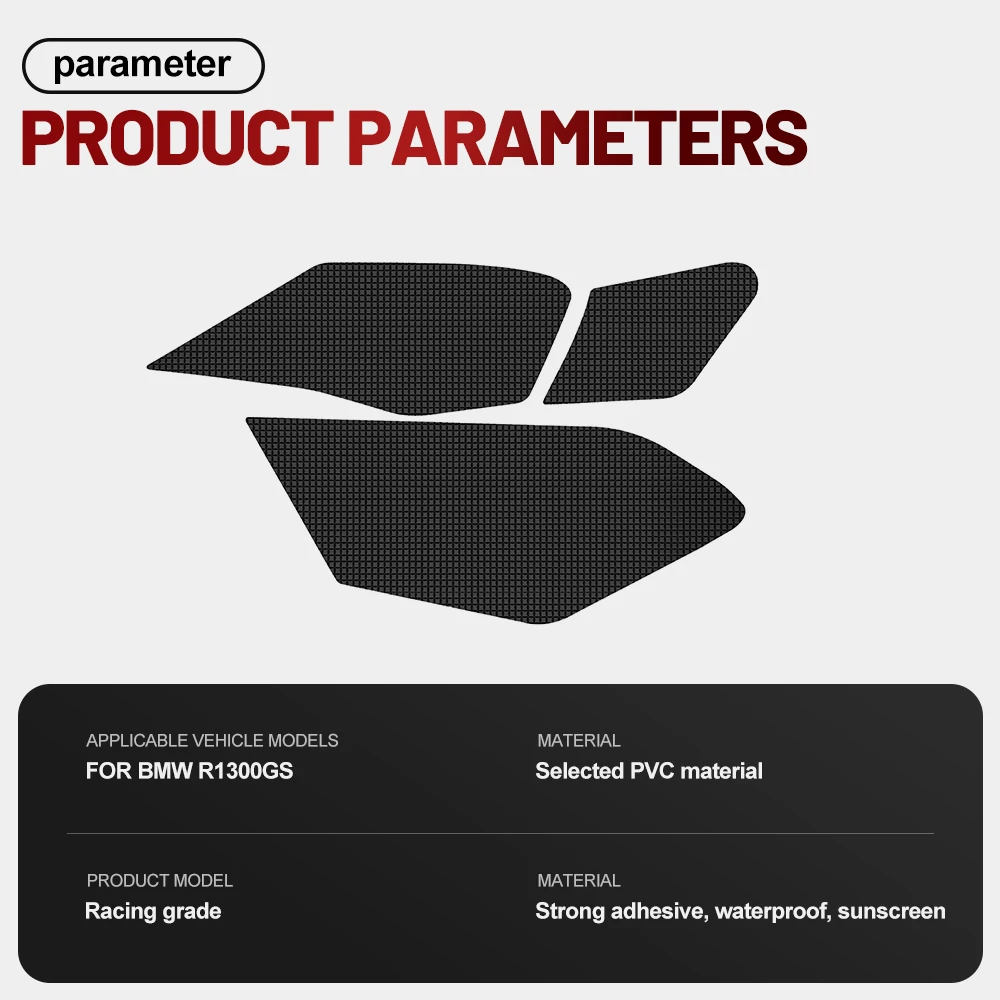 Fit For BMW R1300GS 2Pcs Silicone Anti-Slip Fuel Tank Traction Pad Side Sticker Set