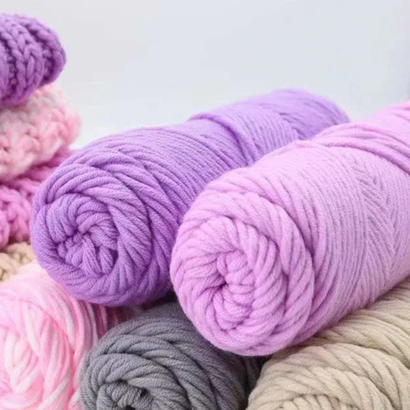 8Ply 100G/Roll Bulk Milk Cotton Yarn for DIY Knitting Scarves with Multiple Strands and Thick Texture Braided Yarn Wholesale