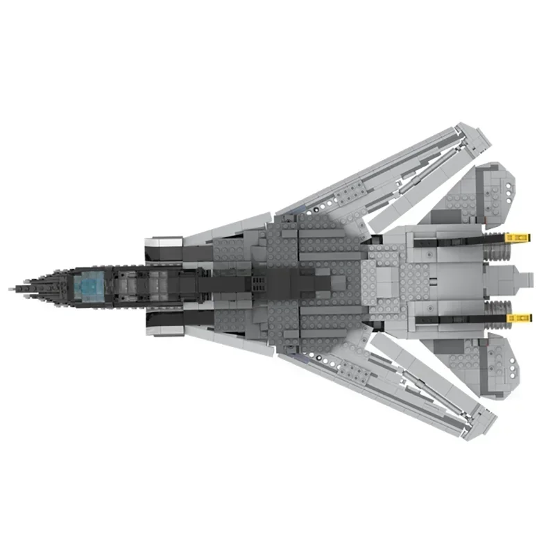 Moc tijolos de construção modelo de aeronave militar F-14 tomcat lutador tecnologia blocos modulares presentes brinquedos de natal conjuntos diy montagem