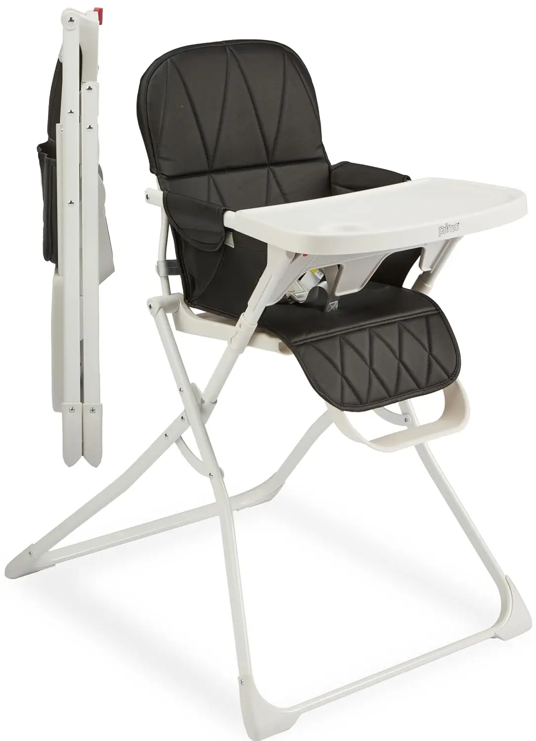 

Portable Folding High Chair for Babies 6-36 Months, Black with Removable Tray and Safety Harness