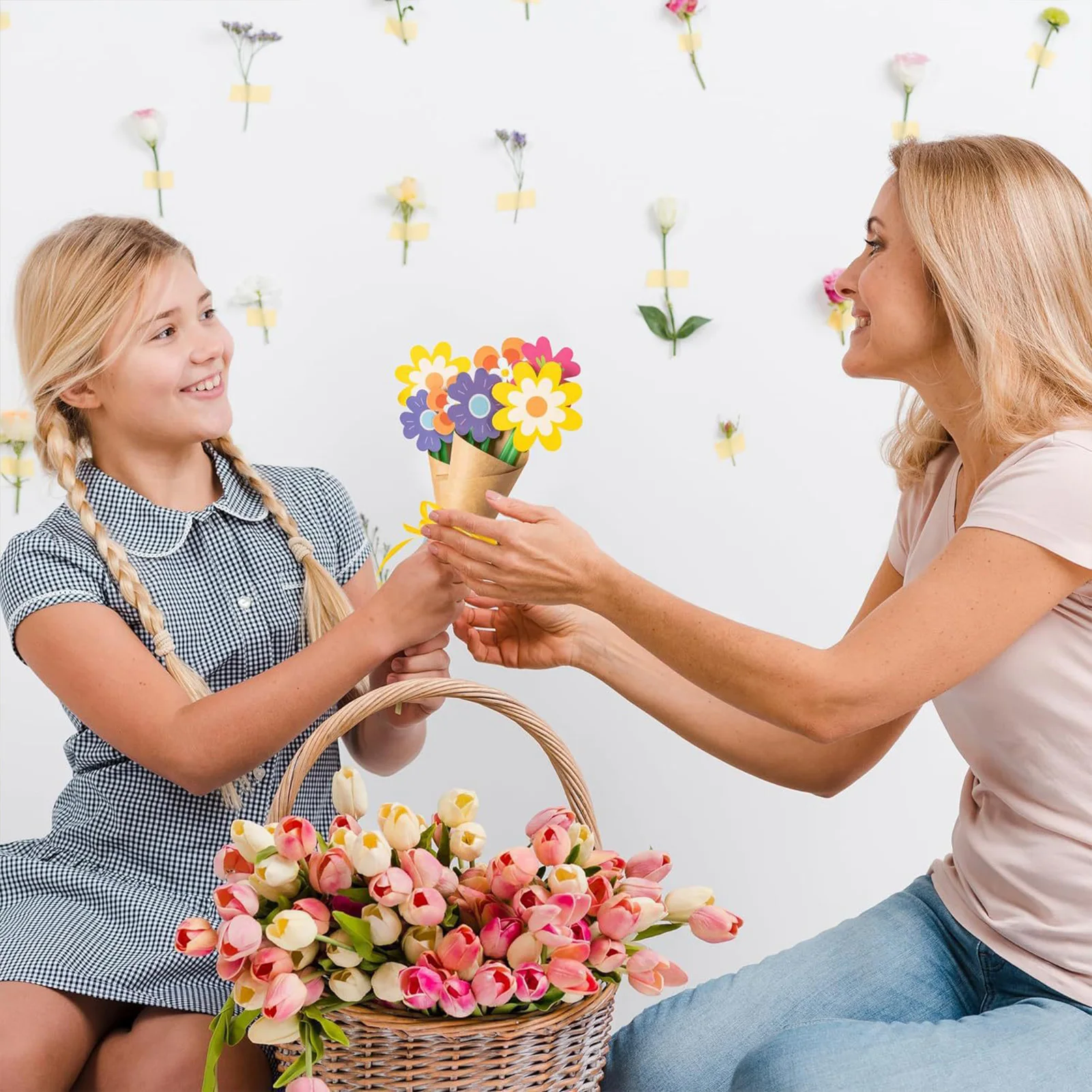 

Flower Bouquet Craft Kit with Grass Green Plastic Straws Vibrant and Clear Printing Suitable for Enjoyable DIY Experience