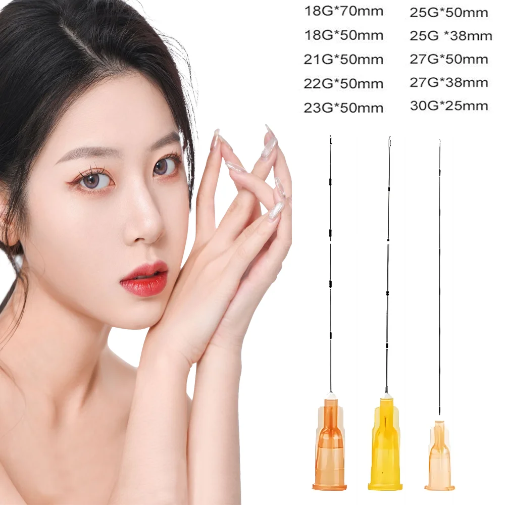 

Factory Disposable Blunt-tip Cannula 22g 50mm 70mm Blunt Fine Micro Body Piercing Needles Cannula Syringe Tool