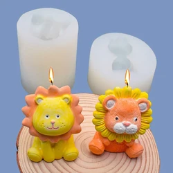 Cute Lion Silicone Candle Mold 3D Animal Soap Plaster Resin Cement Casting Molds DIY Chocolate Ice Cake Baking Tools Home Gift