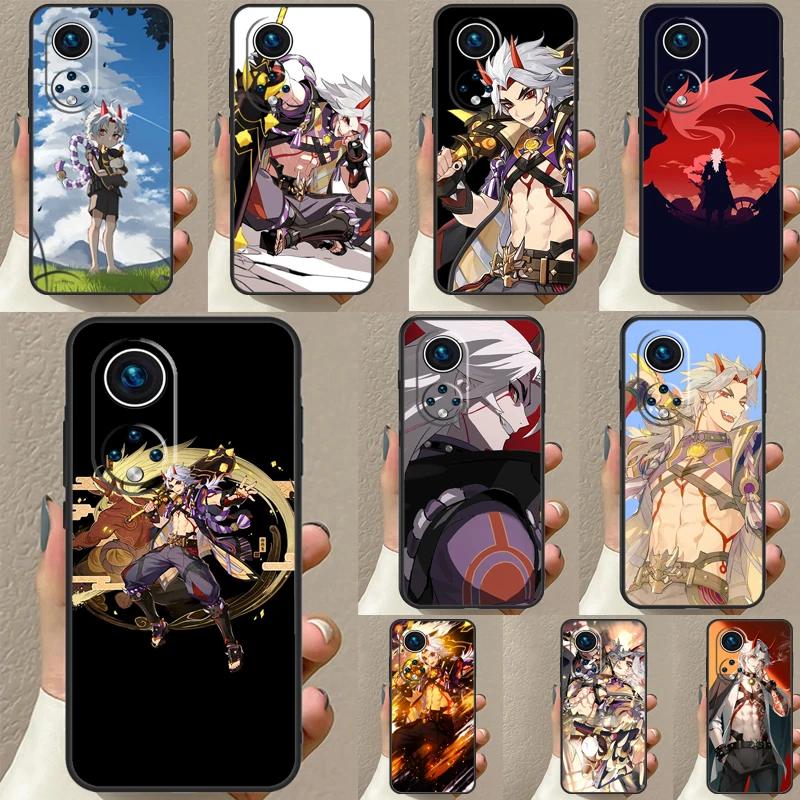 Arataki Itto Genshin Impact For Huawei P20 P30 P40 P60 Pro P Smart Nova 9 5T Honor 70 90 50 Magic5 Lite X7a X9a X8a Case