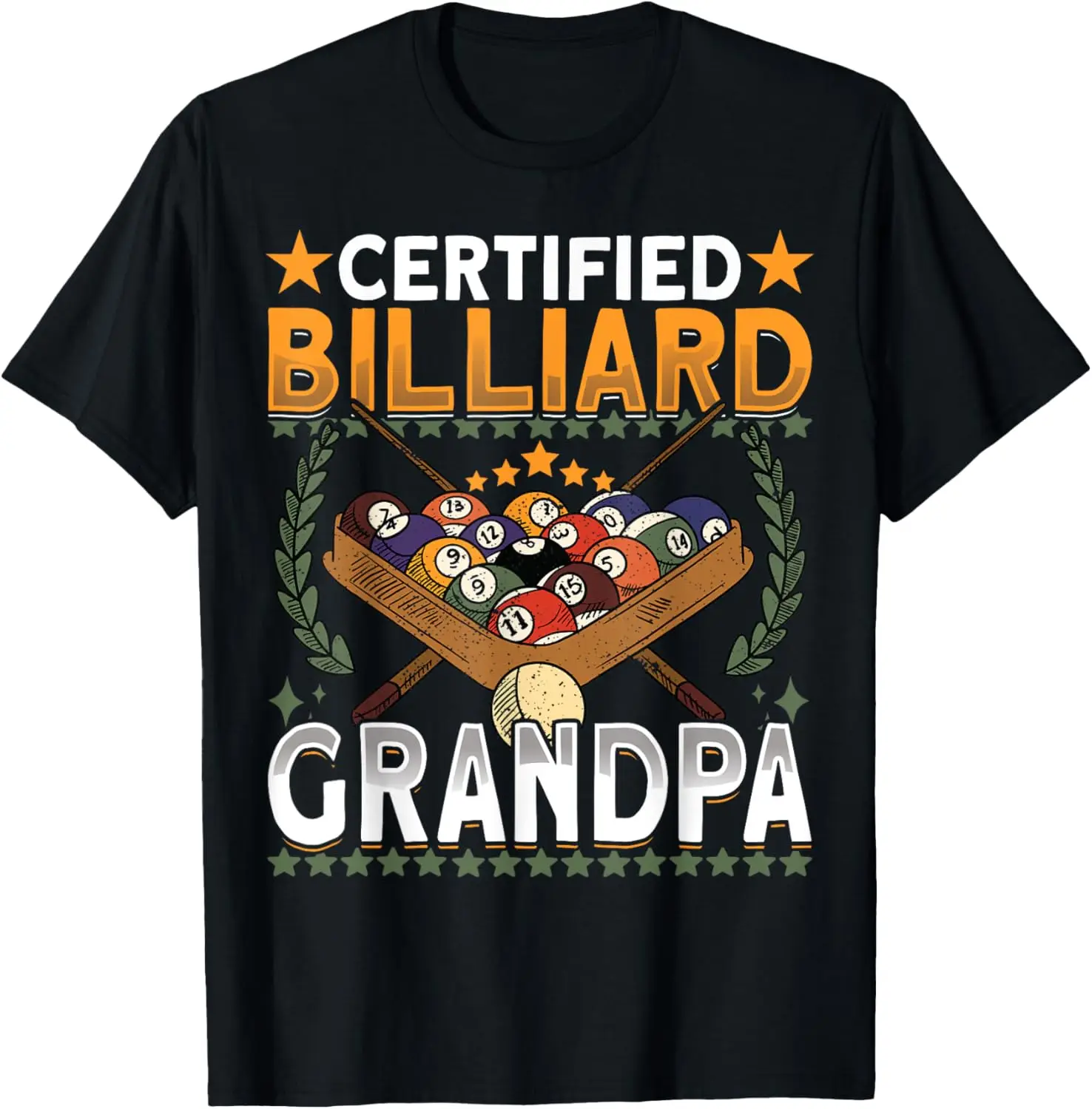

Pool Billiard Grandpa Team 8 Ball Pool Player - Billiard T-Shirt