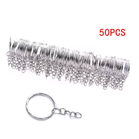 25/30mm Silver Plated Metal Blank Key Ring Keychain Split Ring Keyfob Women Men DIY Key Holder Rings Chains Accessories