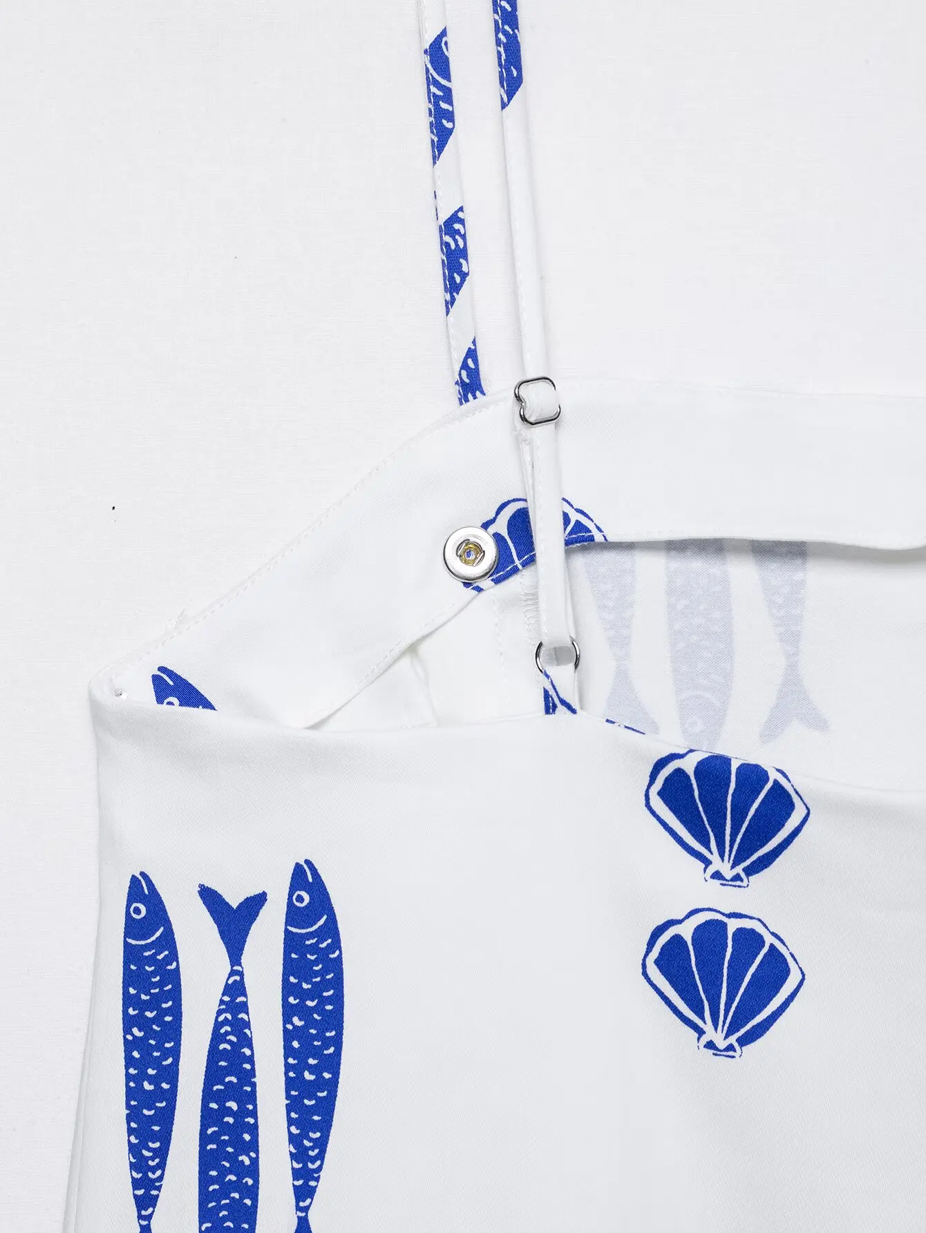 KONDALA Schickes Lässiges Bedrucktes Fisch-Motiv 2026 Damen-Anzug mit Knöpfen, Sexy Schmal Geschnittene Weste + Weite Hose mit Schleife und Reißverschluss, Böhmisches Damen-Set – Detail 11