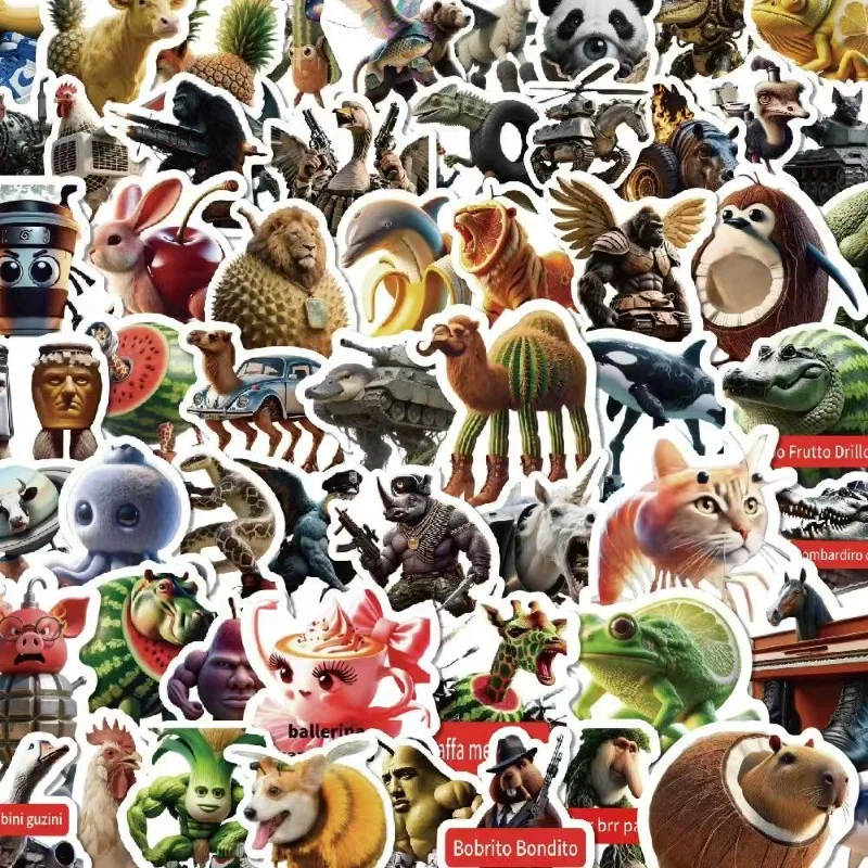 1 комплект, 100 шт., наклейка Tungtungsahur American Shan Hai Jing, смысл, дядя, пародия, креативные наклейки