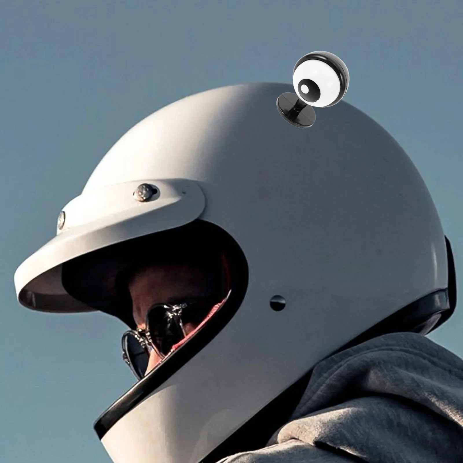 

Adorable Eye Decoration 3D Stickers Easy Apply Remove Waterproof Motorcycle Horns Stylish Accessories for Bike Ski