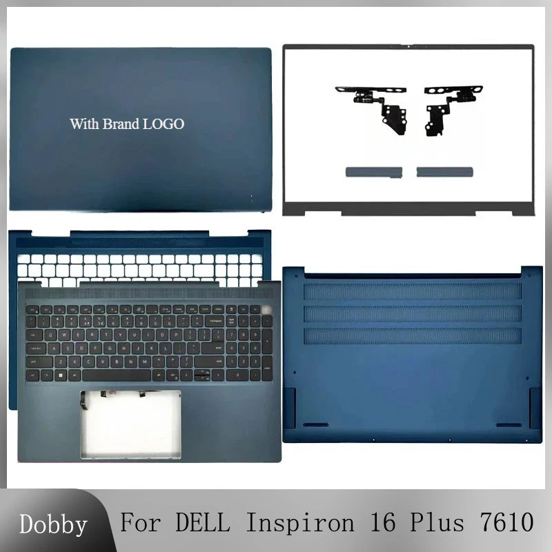

NEW For DELL Inspiron 16 Plus 7610 Laptop Back Cover/Front Bezel/LCD Hinges/Bottom Laptops Case 0HNYF4 Blue Shell Replacement
