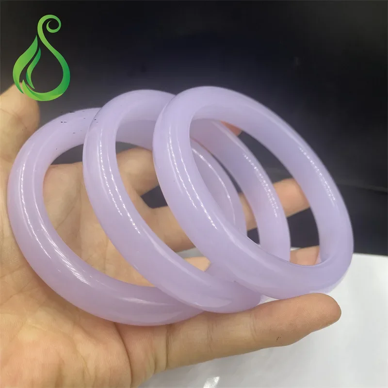 Natural High Imitation Jade Violet Jade Bracelet Ice Seed Lychee Frozen Light Purple Agate Jade Bangle Wholesale Gift