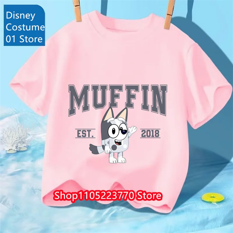 

Осенне-зимняя детская синяя футболка с короткими рукавами, мягкая футболка с мультяшным принтом, удобная повседневная одежда для мальчиков и девочек