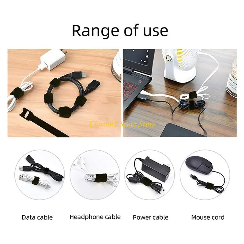 A3PC Fastening Cable Straps, Keeper Holder, Reusable Cord Cable Ties