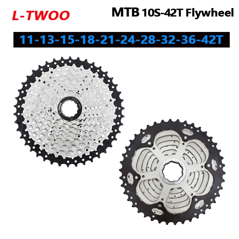 L-TWOO 10 Speed MTB Bike Cassette VG10 Semi-hollow chain10V 40T42T46T50T Bicycle Freewheel K7 10S Flywheel for HG Hub