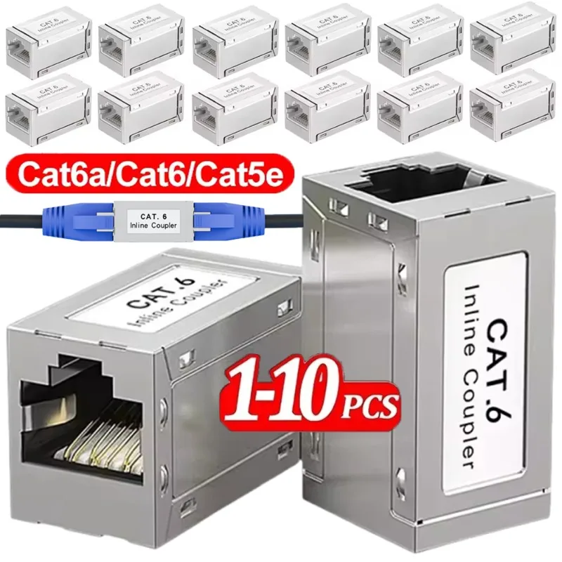 10/5/1PCS RJ45 Couplers Female To Female Ethernet RJ45 Coupler Ethernet Extender Connector for Cat6/Cat6a/Cat5e Ethernet Cables