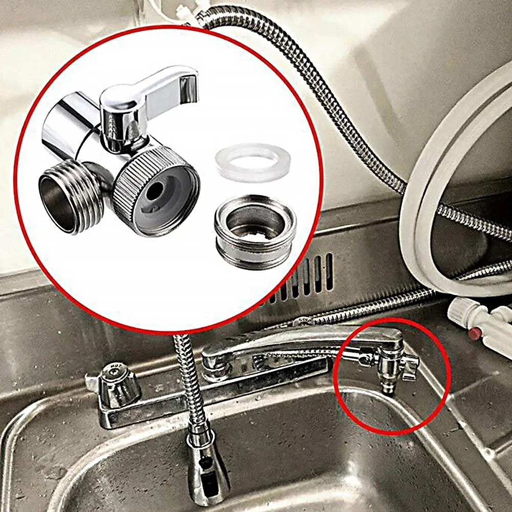 3 Way Water Tap Connector Leak-Proof Faucet Diverter Valve Faucet Connector Splitter Easy-To-Install for Bathroom Kitchen