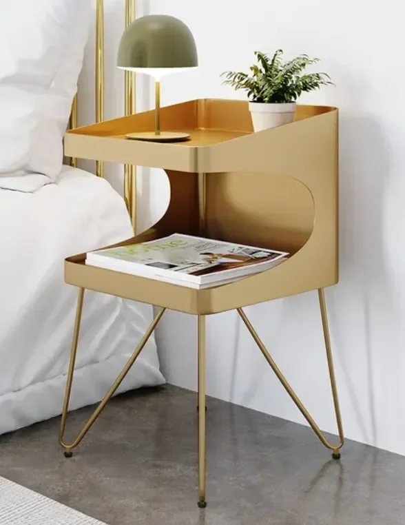 Wholesale Creative Design Gold Metal Bedroom Nightstand Modern Apartment Sofa Side Table for Living Room