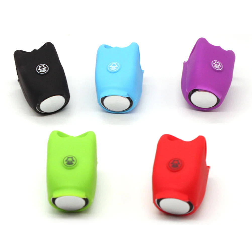 

Mini Electric Bike Horn 6 Modes 5 Colors 45Db Loud Weatherproof Silicone Mountable For Mountain Road Bike Handlebar Red