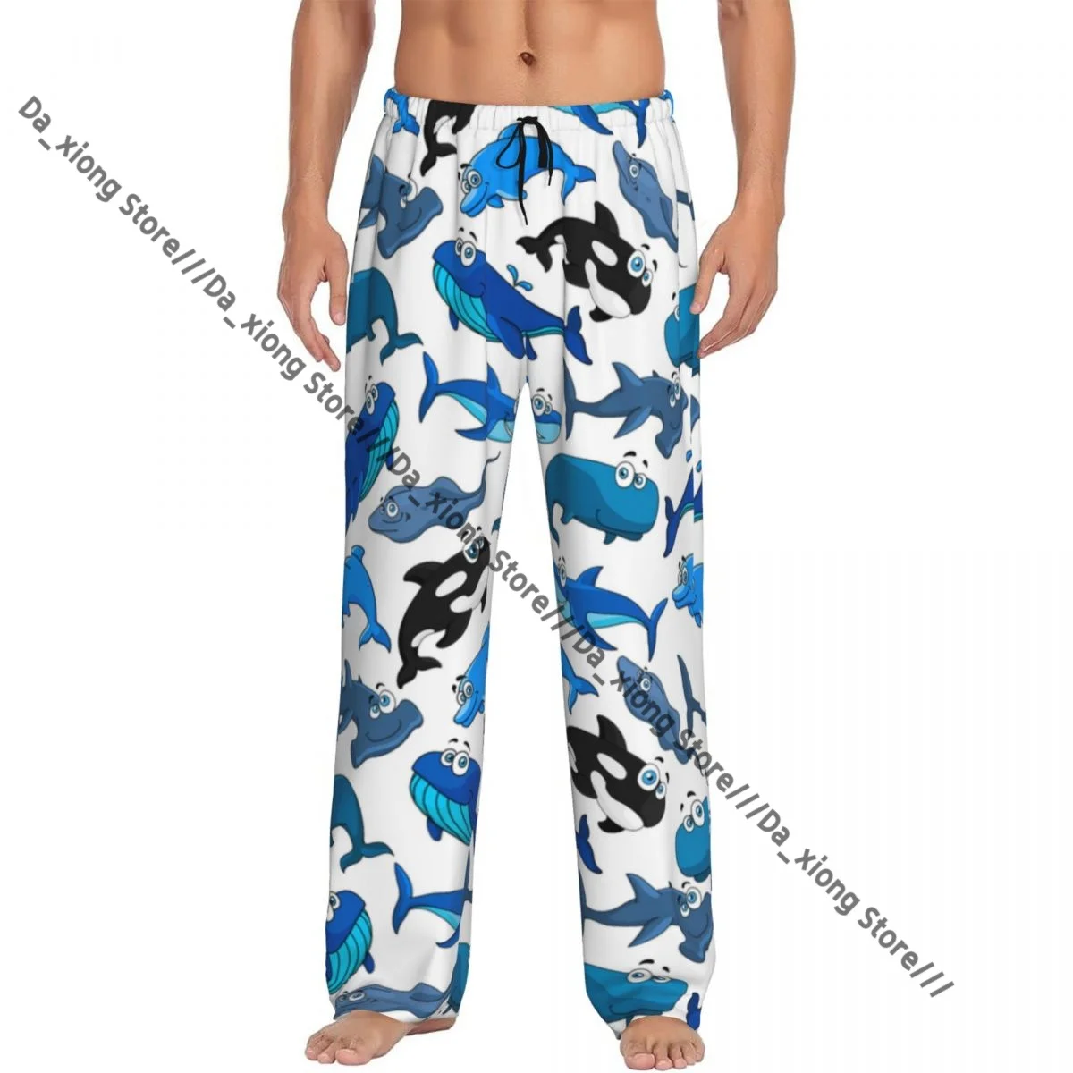 Marine Fish Dolphin Mens Pajamas Pyjamas Pants Lounge Pants Sleep Bottoms