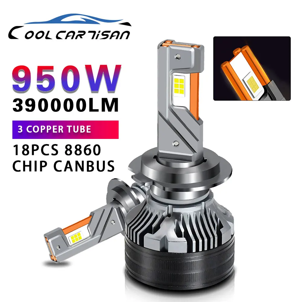 

EAGLEVISION LED Headlight Led Bulb Canbus 950W 6500K Turbo Headlamp HB3 HB4 9012 H1 H4 H7 H11 H13 12v 24v Car Light