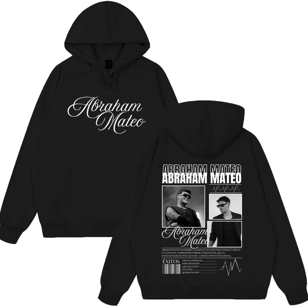 Sudadera con Capucha del Álbum 2026 del Rapero Abraham Mateo, para Hombre y Mujer, Estilo Hip-Hop, Otoño Invierno, Holgada, de Felpa, Talla Grande