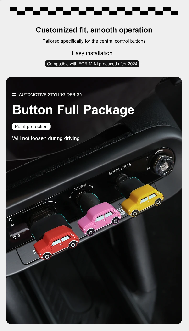 Silikon-Schutzabdeckung für die Mittelkonsole des Mini Cooper J01 F05 F65 F66 U25 F67, Zierstück für den Start-Stopp-Knopf – Detail 7