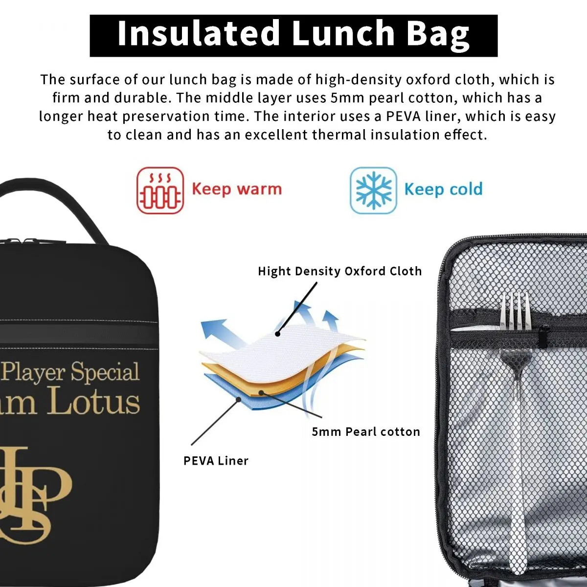 Custom John Player Special Lunch Boxes for Women Waterproof JPS Team Cooler Thermal Food Insulated Lunch Bag Kid School Children