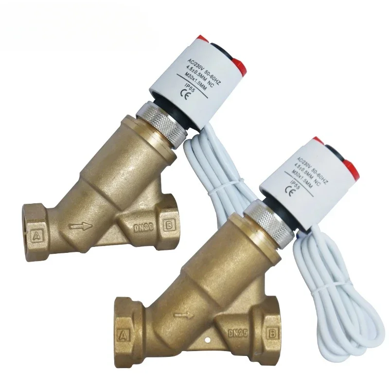 Dynamic balancing valve motorized two-way valve Brass material for electric valves used in central air conditioning systems