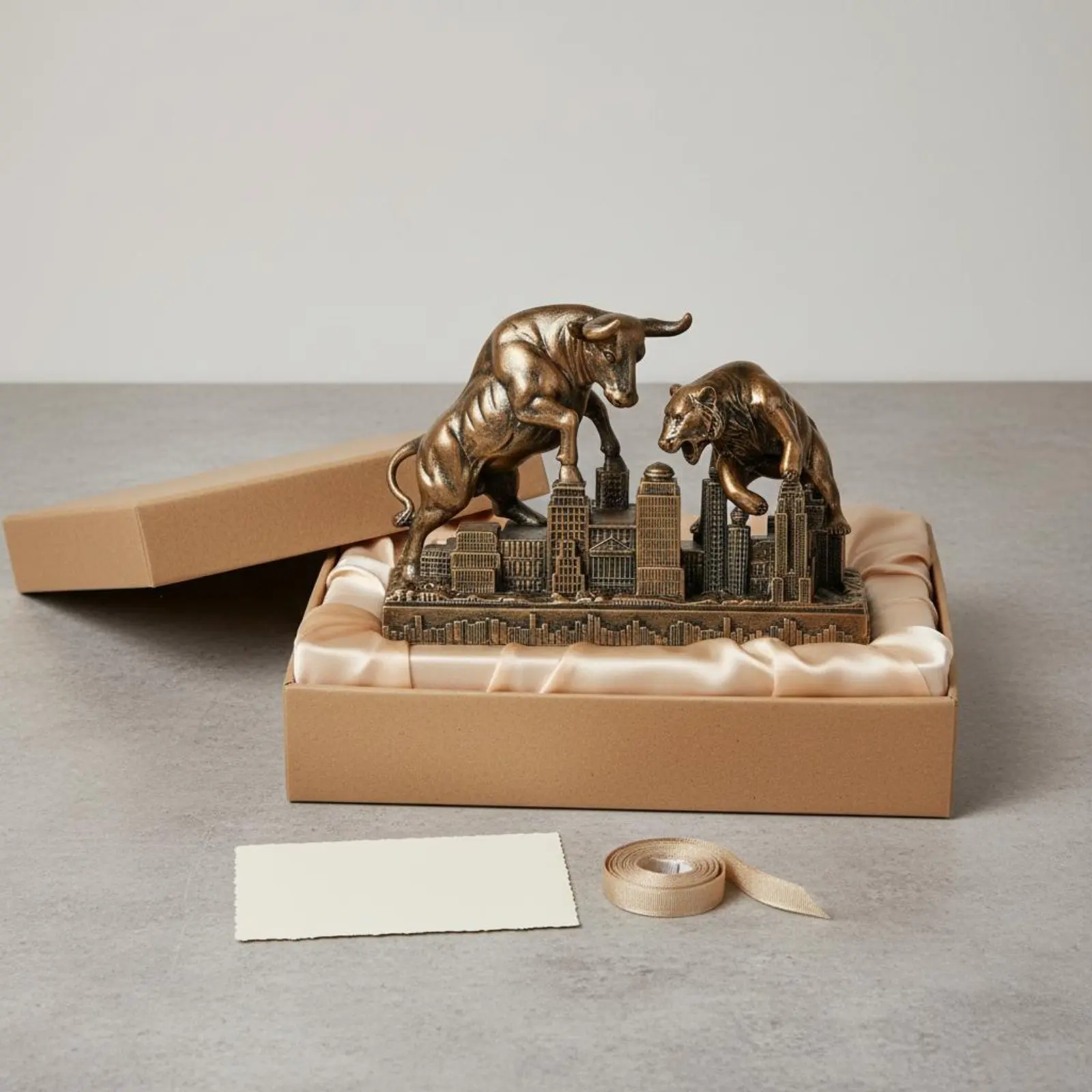 Statue en résine représentant un bœuf et un ours, sculpture boursière, cadeau décoratif pour la maison