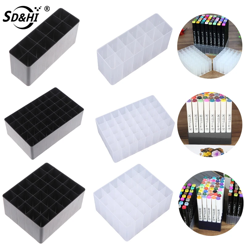1PC 12/30/40 Slots Marker Pen Storage Holder Brush Pencil Rack Table Stand Organizer Multifunction Tool For Art Markers Pen