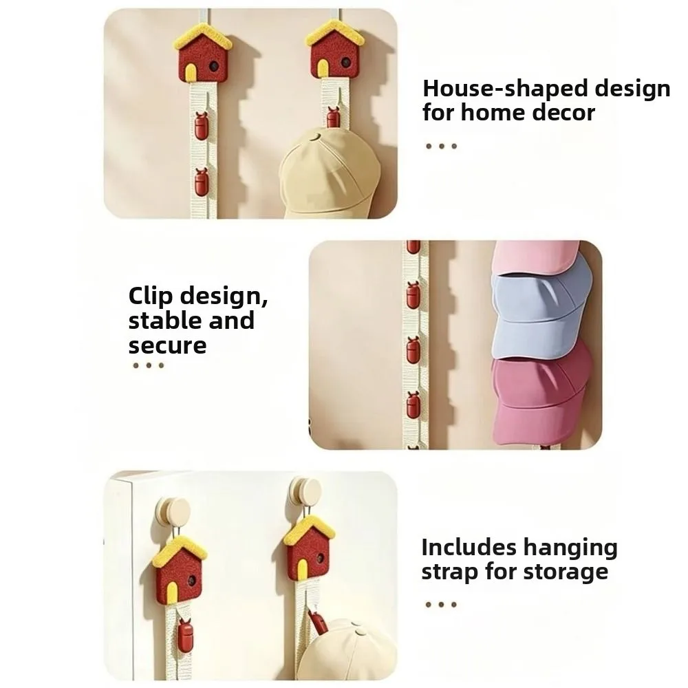 Creative Hat Storage Clips Holder Space Saving Vertical Hanging Cap Storage Hooks Stable Anti-slip Over-The-Door Hat Organizer